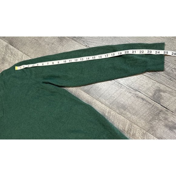 Banana Republic Sweater Mens Large Green Premium Luxe Yarn Silk Cashmere Holiday - Picture 6 of 9
